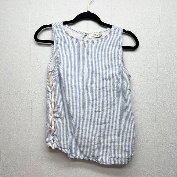 Vineyard Vines Linen Top Womens XS Capsule Beachy Coastal Lagenlook Nautical - Picture 1 of 13